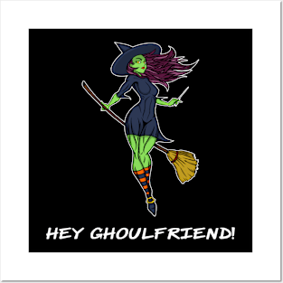 Funny Witch Ghoul Friend Graphic Design Posters and Art